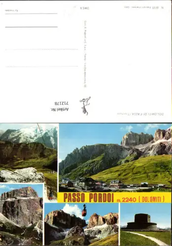 712178 Mehrbild AK Passo Pordoi Dolomiti Pordoi Marmolada Vernel Dolomiti di Fassa Trentino Seilbahn Italy
