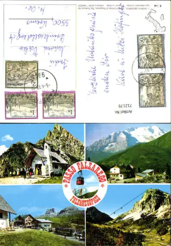 712179 Mehrbild AK Passo Falzarego Falzaregopass Bus Reisebus Italy