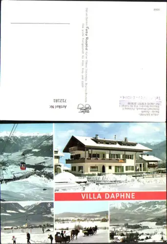 712181 Mehrbild AK Villa Daphne Reischach Bruneck Riscone Brunico Burkia Zenatti Pferdeschlitten Seilbahn Italy