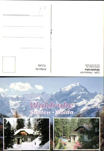 712183 Mehrbild AK Waldruhe Sulden Sulda Italy