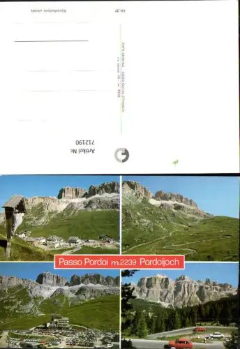 712190 Mehrbild AK Passo Pordoi Pordojoch Wegkreuz Parkplatz Canazei Italy