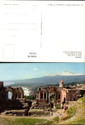 712193 Taormina Scena del Teatro Greco Szene d. griechischen Theater Ruine Italy