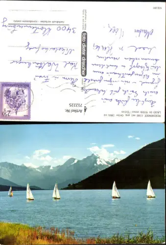712225 Reschensee geg. Ortler Lago di Resia verso l Ortles Segelboote Boote Italy