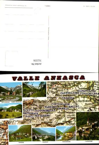 712236 Mehrbild Ak Lagekarte Valle Anzasca Vanzone Calasca Pontegrande Castiglione Borca Italy