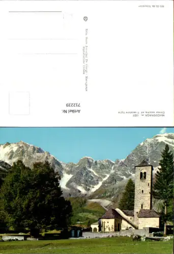 712239 Macugnaga Chiesa vecchia ed il secolare tiglio Kirche Italy