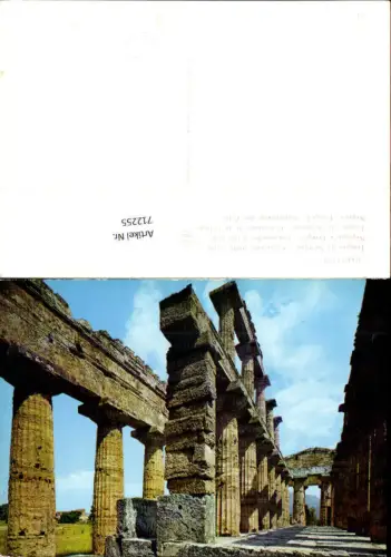 712255 Paestum Tempio di Nettuno Colonnato della Cella Neptun Tempel Säulengang der Zelle Archäologie Italy