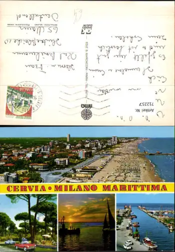 712257 Mehrbild AK Cervia Milano Marittima Strand Hafen Boote Italy