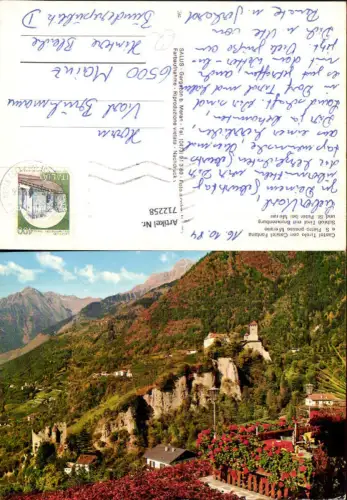 712258 Castel Tirolo con Castel Fontana e S. Pietro presso Meran Schloss Tirol Brunnenburg St Peter b. Meran Italy