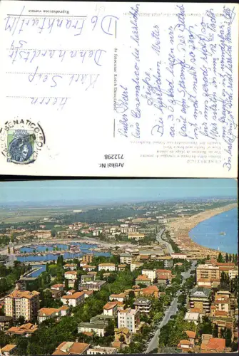 712298 Luftbild Cesenatico Veduta della darsena e spiaggia di ponente Binnenhafen Strand Westlich Italy
