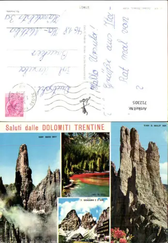 712305 Mehrbild AK Saluti dalle Dolomiti Trentine Lago di Tovel Torri di Vaiolet Italy