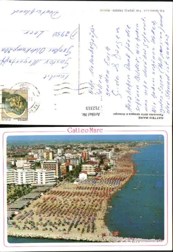 712313 Luftbild Gatteo Mare Panorama della spiaggia e Alberghi Strand u. Hotels Italy