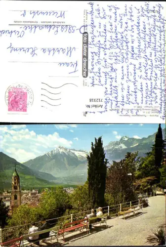712318 Merano Passeggiata Tappeiner Meran Tappeinerweg geg. Zielspitze u. Tschigat Italy