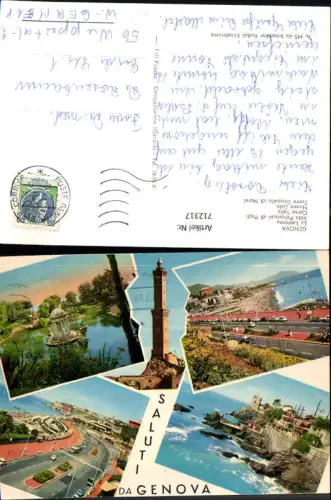 712317 Mehrbild AK Genova La Lanterna Nuovo Lido Torre Gropallo di Nervi Italy