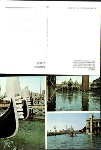 712322 Mehrbild AK Venezia Venedig Piazza San Marco acqua alta Markusplatz Hochwasser Italy