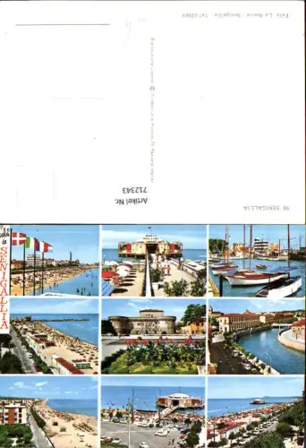 712343 Mehrbild AK Senigallia Hafen Boote Strand Italy