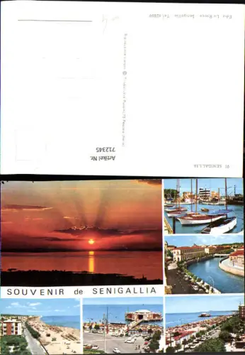 712345 Mehrbild AK Senigallia Hafen Boote Sonnenuntergang Strand Italy