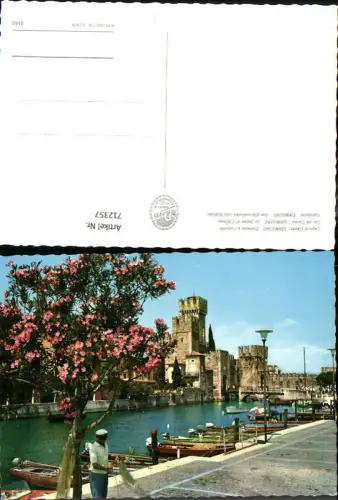 712357 Lago di Garda Sirmione Darsena e Castello Binnenhafen Schloss Gardasee Italy