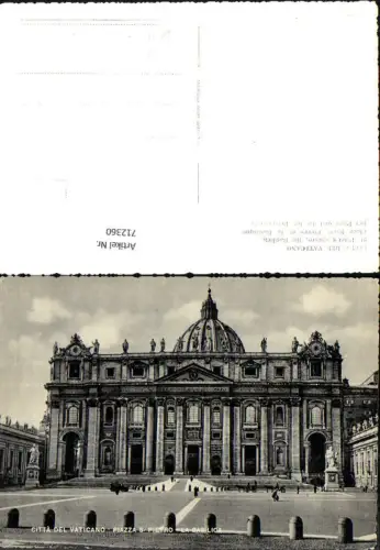 712360 Foto AK Citta del Vaticano Piazza S. Pietro La Basilica Peterskirche Vatikan Roma Rom Italy