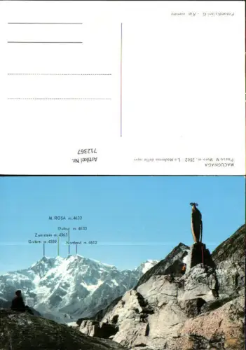 712367 Macugnaga Passo M. Moro La Madonna delle nevi Statue Bergkulisse Italy