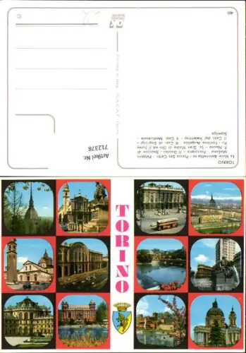 712378 Mehrbild AK Torino La Mote Antonelliana Piazza San Carlo Palazzo Madama Il Duomo Italy