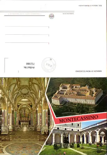 712380 Mehrbild AK Montecassino Luftibld Abbazia di Montecassino Inneres Italy