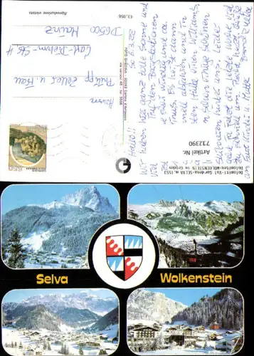 712390 Mehrbild AK Selva Wolkenstein Dolomiti Val Gardena Selva Gröden Winteransicht Seilbahn Italy