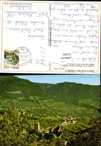 712393 Castello con il villaggio Tirolo pr. Merano Schloss u. Dorf Tirol b. Meran Italy
