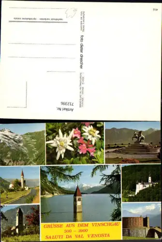 712396 Mehrbild AK Vinschgau Saluti da Val Venosta Italy