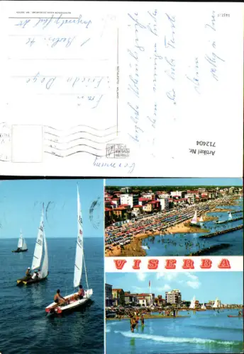 712404 Mehrbild AK Viserba Segelboote Küste Strand Italy