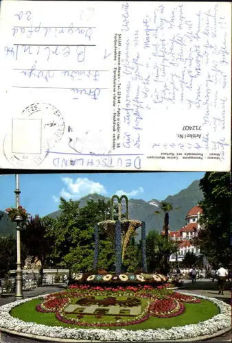 712407 Foto AK Merano Passeggiata Casino Municipale Meran Promenade mit Kurhaus Italy