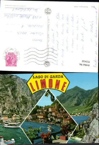 712410 Mehrbild AK Lago di Garda Limone Schiff Küste Italy