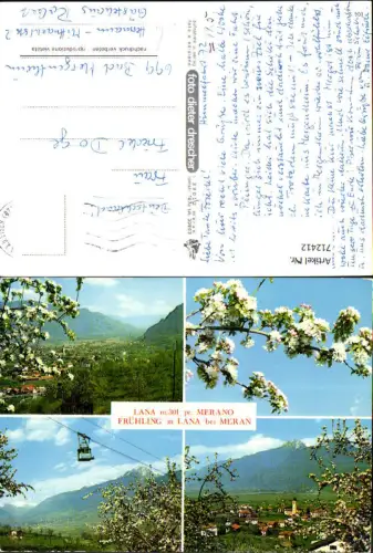 712412 Mehrbild AK Lana pr. Merano Frühling in Lana b. Meran Seilbahn Baumblüte Italy