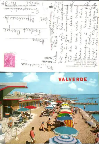 712423 Valverde di Cesenatico Panorama della spiagga Strand Strandleben Italy