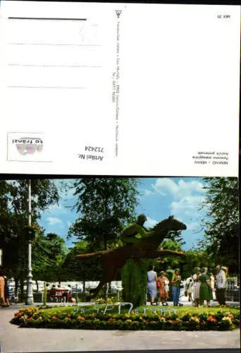 712424 Merano Meran Panorama passeggiata Promenade Strauch Form Springreiter Italy
