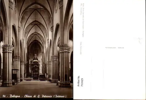 712429 Foto AK Bologna Chiesa di S. Petronio Interno Kirche Inneres Italy