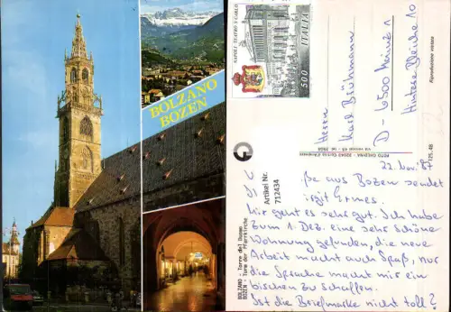 712434 Mehrbild AK Bolzano Torre del Duomo Bozen Turm der Pfarrkirche Italy