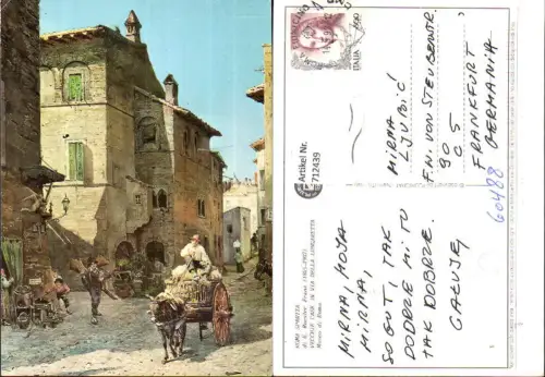 712439 Künstler AK Roesler Franz Roma Sparita Vecchie Case in via della Lungaretta Rom Straßenpartie Italy