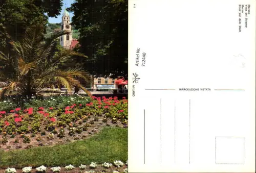 712440 Merano Vista del Duomo Meran Blick auf den Dom Palme Blumen Italy