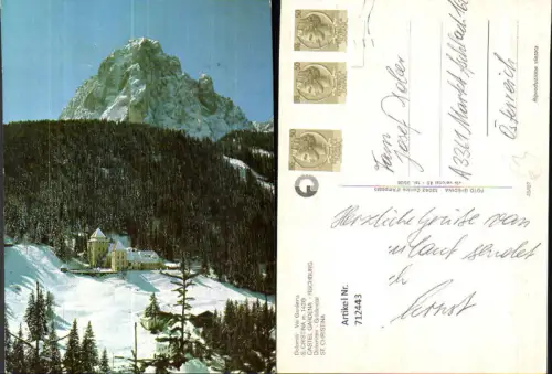 712443 Dolomiti Val Gardena S. Cristina Castel Gardena Fischburg St Christina Winteransicht Italy
