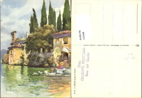 712448 Künstler AK S. Vigilio Lago di Garda Gardasee Kirche Italy