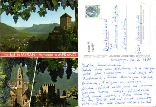 712454 Mehrbild AK Herbst in Meran Autunno a Merano Wein Weintrauben Italy