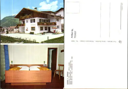 712457 Mehrbild AK Wolkenstein Grödental Selva Val Gardena Garni L. Crepaz Pension Zimmer Italy