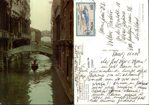 712463 Venezia Venedig Rio della Canonica Kanal Canonica Brücke Boot Italy