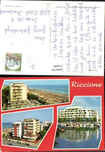 712649 Mehrbild AK Riccione Hotel Strand Italy