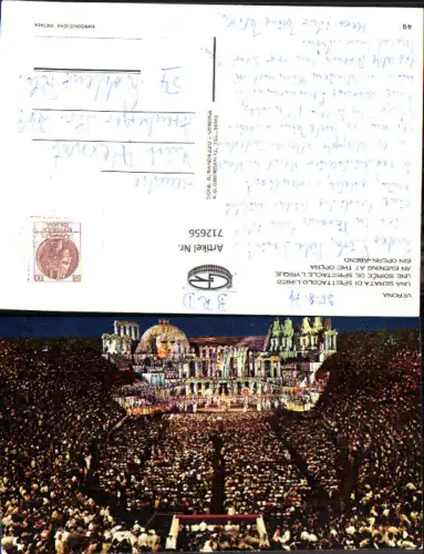 712656 Verona Una Serata di Spettacolo Lirico Ein Opern Abend Freiluft Theater Oper Italy