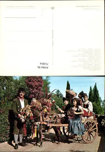 712854 Foto AK Taormina Carretto Siciliano Sizilien Volkstypen Tracht Esel Italy