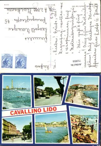 712856 Mehrbild AK Cavallino Lido Strandleben Strand Leuchtturm Boot Italy