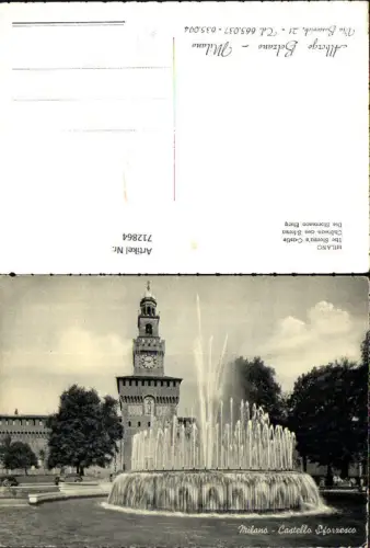 712864 Milano Mailand Castello Sforzesco Burg Springbrunnen Brunnen Italy