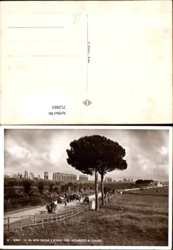 712865 Foto AK Roma Rom La Via Appia Nuova e Rovine degli Acquedotti di Claudio Italy