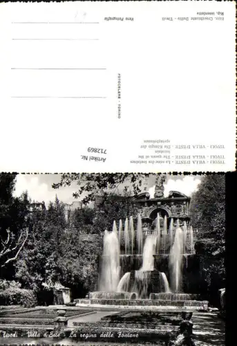 712869 Foto AK Tivoli Villa d Este La regina delle Fontana Springbrunnen Brunnen Italy